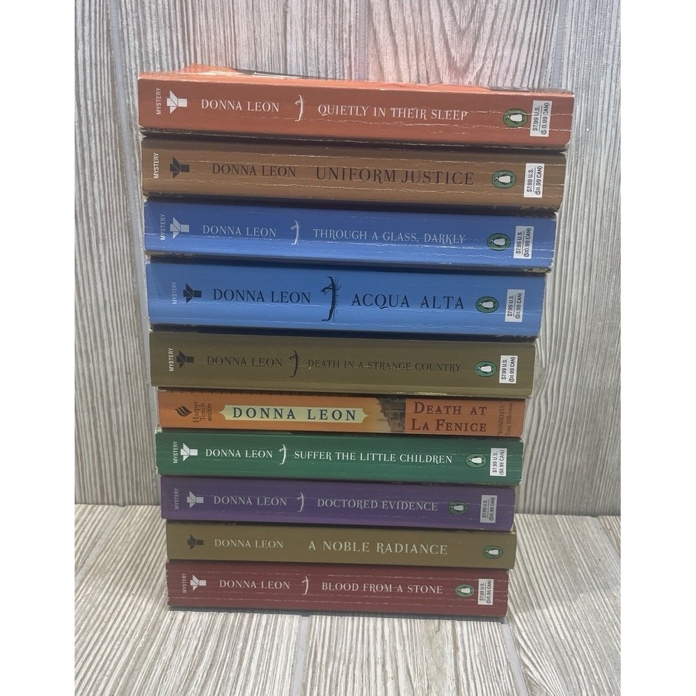 Donna Leon Commissario Guido Brunetti Mystery 10 Book Lot Paperback Venice Crime